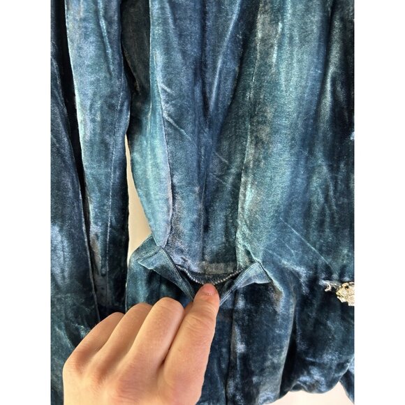 Vintage Y2K Cache Crushed Velvet Velour Blazer Jacket Grunge Festival - Picture 4 of 7